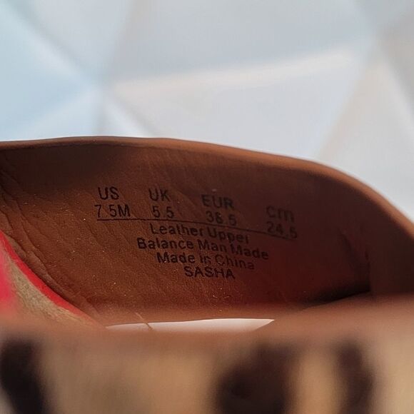 Sam Edelman Animal Print Wedges with Tan Straps - Picture 7 of 11